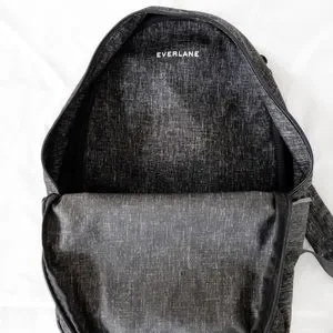 Everlane Street Nylon Zip Large Backpack in Dark Grey Crosshatch Everlane + The Street Nylon Zip Backpack main image 3